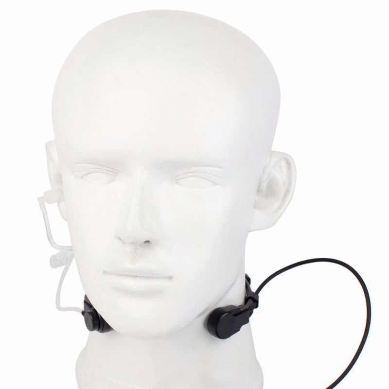 Throat Mic Headset Air Tube Dual PTT Fit for BaoFeng UV5R UV82 TK3107 TK3207